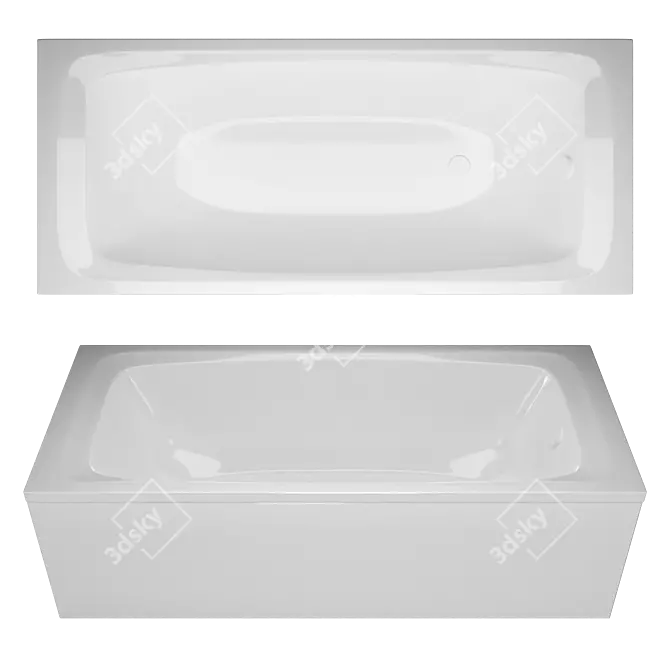 Rapallo PL 170x70 Matte Acrylic Bathtub 3D model image 5