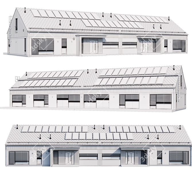 Two-Story House Model Kit 3D model image 5