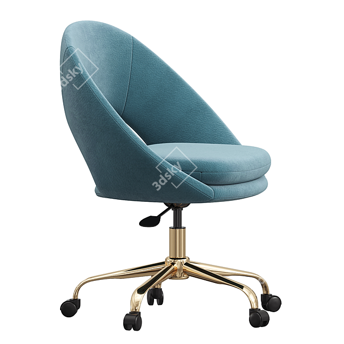 ErgoPro Blue Task Chair 3D model image 2