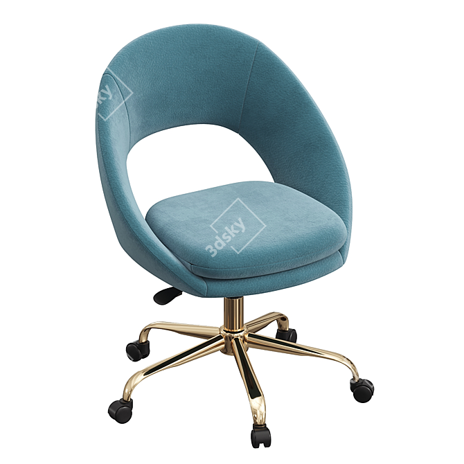 ErgoPro Blue Task Chair 3D model image 3