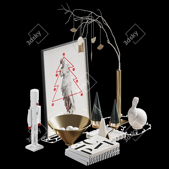 Festive Console Decor Set 3D model image 2