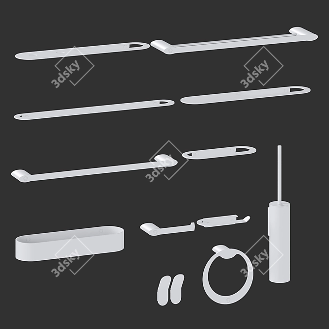 Sophisticated Bathroom Essentials Set 3D model image 2