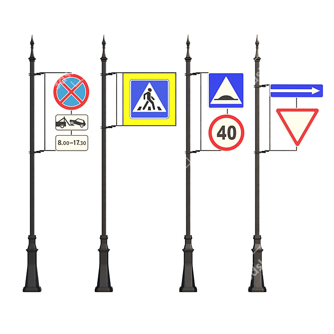 Traffic Signal - LED Light 3D model image 3