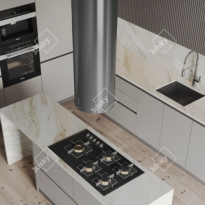 Modern Kitchen 3D Models Set 3D model image 4