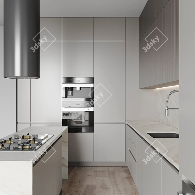 Modern Kitchen 3D Models Set 3D model image 5