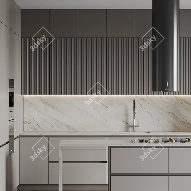 Modern Kitchen 3D Models Set 3D model image 6