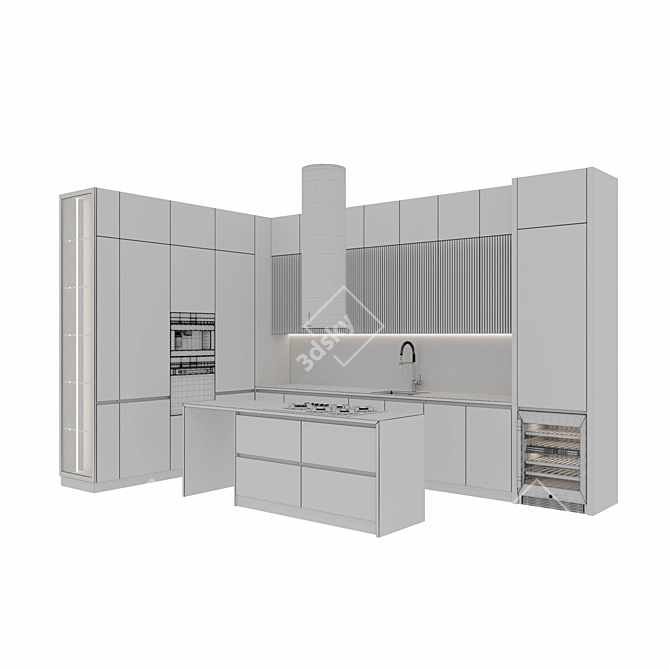 Modern Kitchen 3D Models Set 3D model image 7