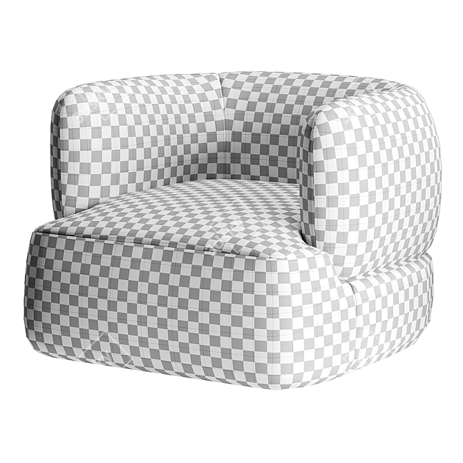 Cozy Off-White Shearling Armchair 3D model image 3