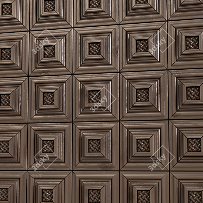 PBR Wooden Wall Panel Texture 3D model image 2