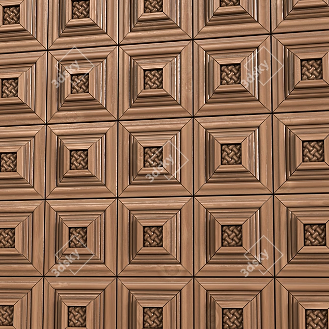 PBR Wooden Wall Panel Texture 3D model image 4