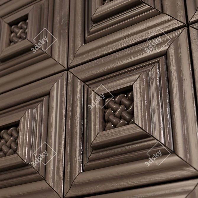 PBR Wooden Wall Panel Texture 3D model image 5