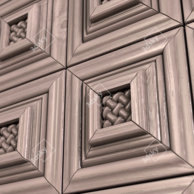 PBR Wooden Wall Panel Texture 3D model image 6