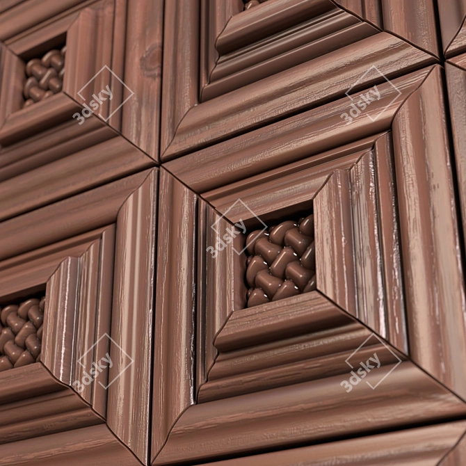 PBR Wooden Wall Panel Texture 3D model image 7