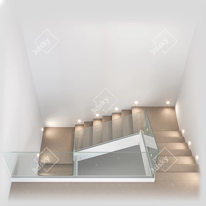 Modern Staircase Model 15cm 3D model image 4