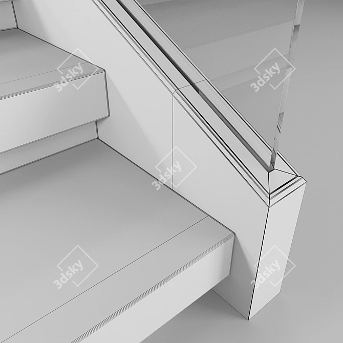 Modern Staircase Model 15cm 3D model image 7