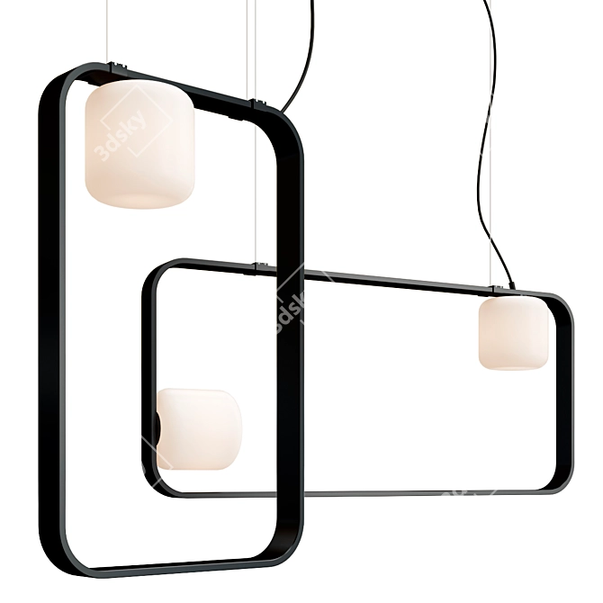 Sleek Vertical Pendant Light 3D model image 7