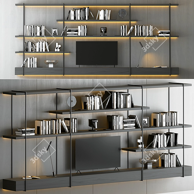 Decorative Wall Rack Set - Trio 3D model image 1