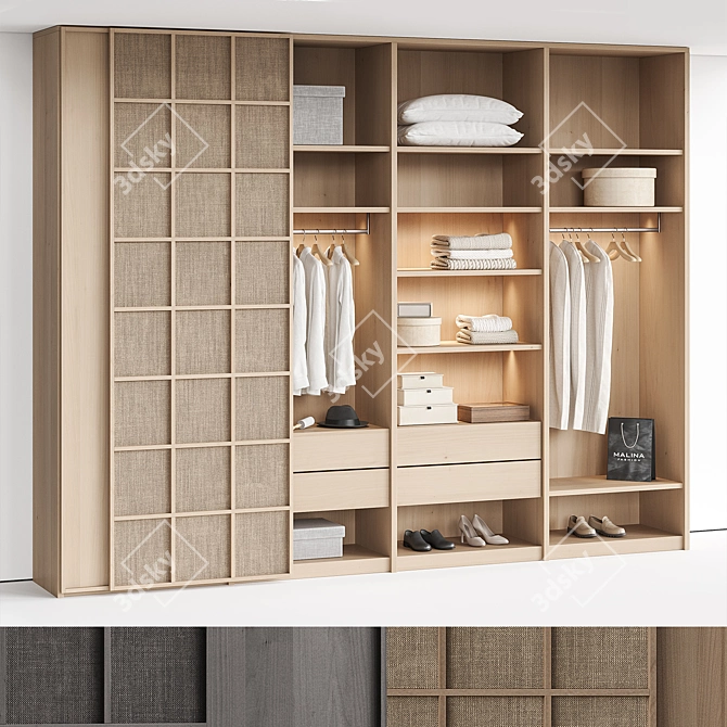 Organized Zara Home Wardrobe Storage 3D model image 1