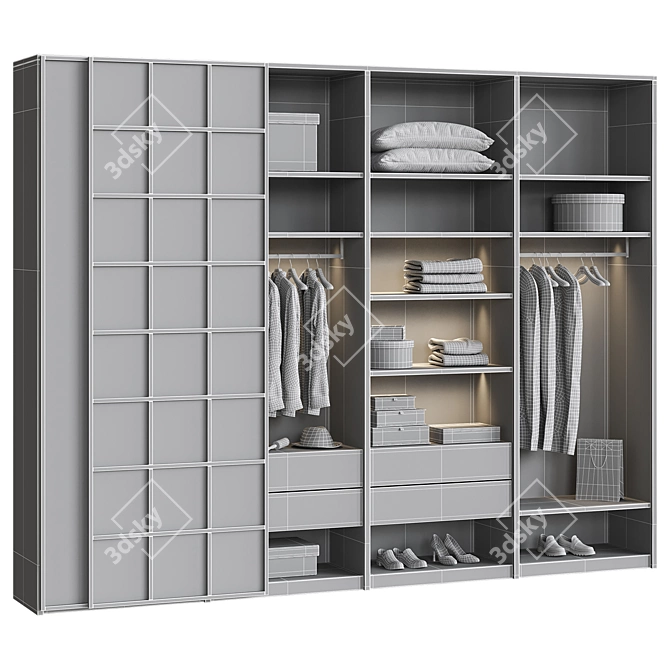 Organized Zara Home Wardrobe Storage 3D model image 7