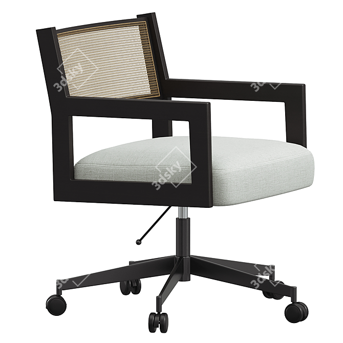 Swivel Upholstered Desk Chair 3D model image 2