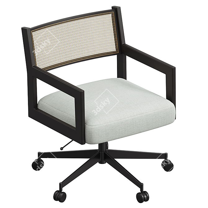 Swivel Upholstered Desk Chair 3D model image 3