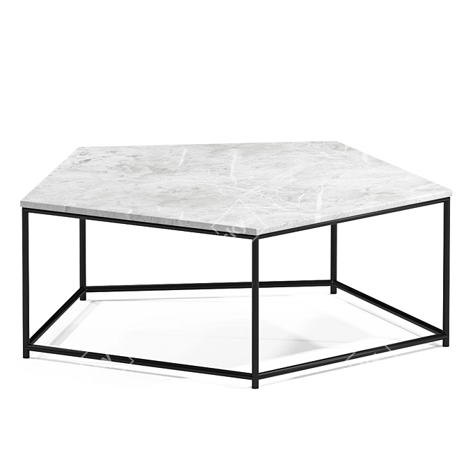 Elegant Marble Coffee Table 3D model image 1