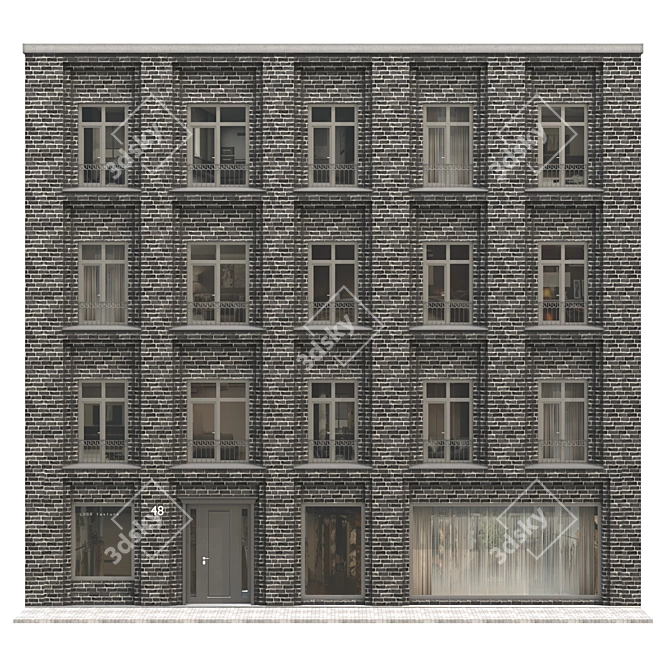 Modular Building Facade 3D model image 1