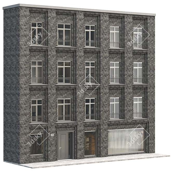 Modular Building Facade 3D model image 4