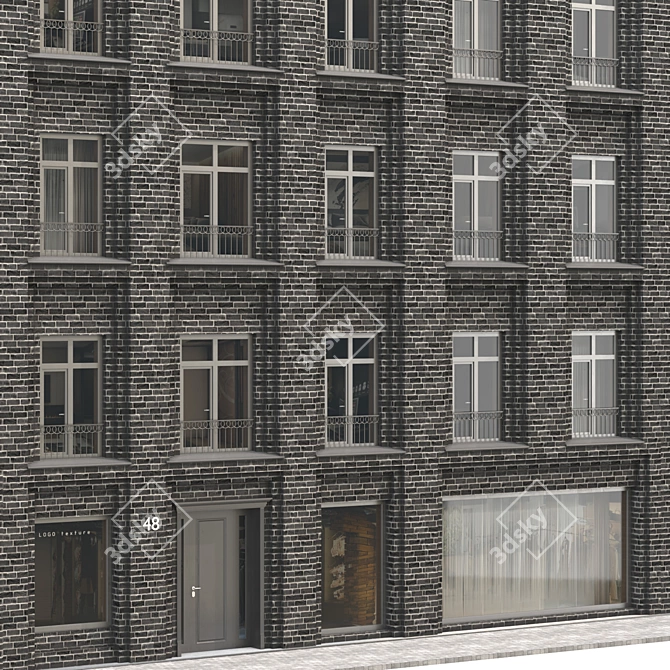 Modular Building Facade 3D model image 5