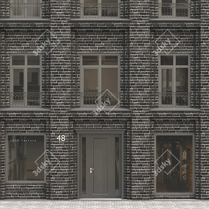 Modular Building Facade 3D model image 6