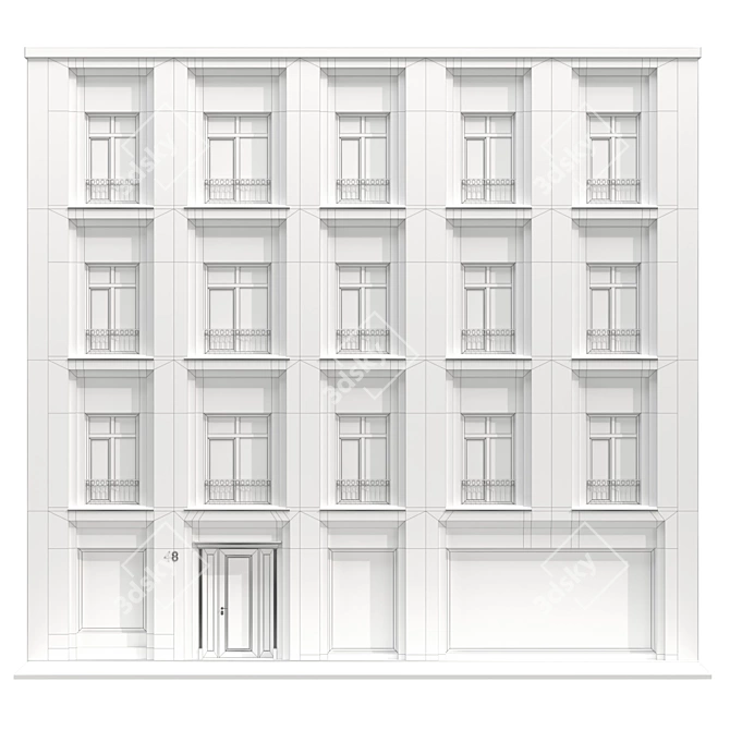 Modular Building Facade 3D model image 7