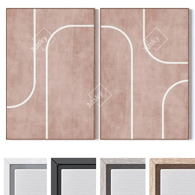 Modern 3dsMax Wall Paintings Set 3D model image 1