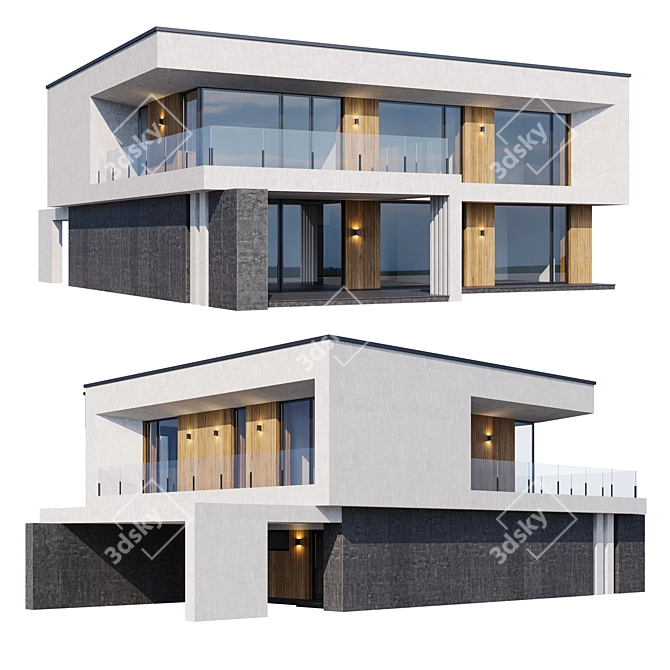 Modern Mansion Model Kit 3D model image 2