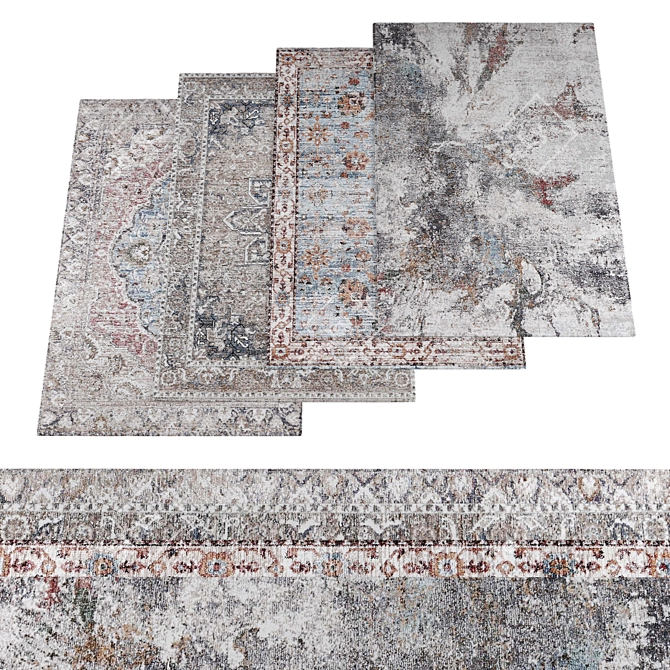 High Resolution Rug Textures Bundle 3D model image 1