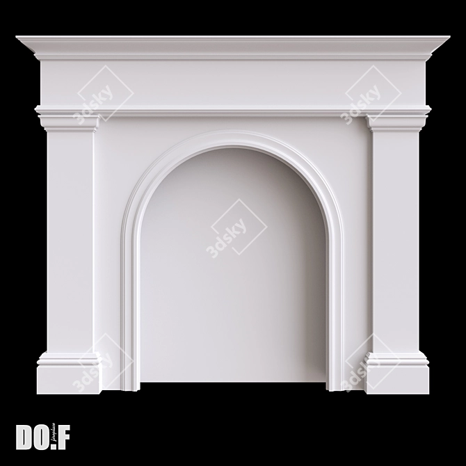 Customizable Gypsum Fireplace Portal 3D model image 2