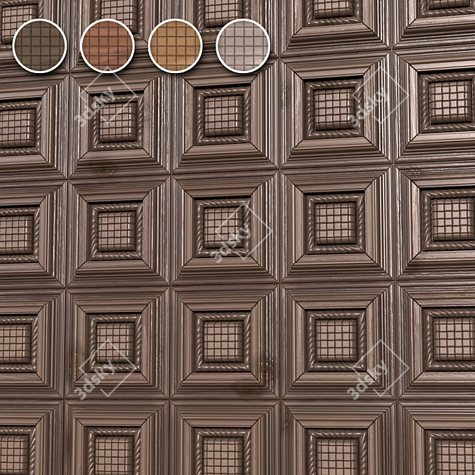 Wood Panel PBR Texture Set 3D model image 1