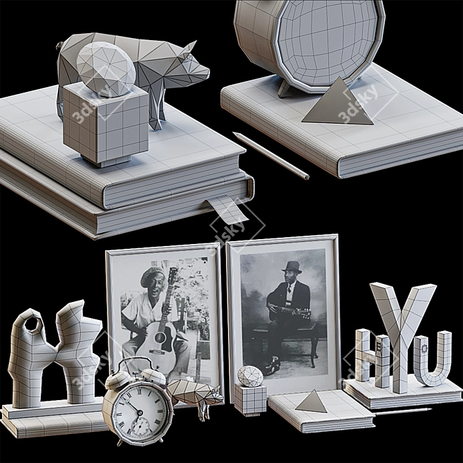 Decorative Set of 16 Items 3D model image 6