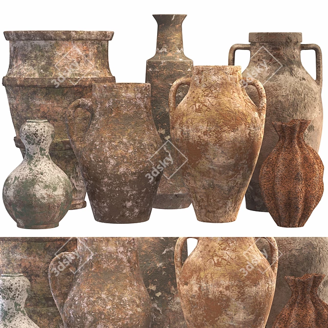 Variety Heights Vases Set 3D model image 1