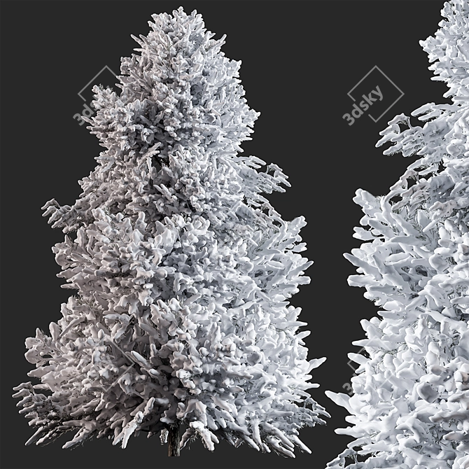 Snowy Pine Tree 283 - Winter 3D model image 1