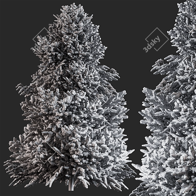 Snowy Pine Tree 283 - Winter 3D model image 4