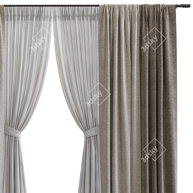 Patterned Curtain Remodeling Service 3D model image 3