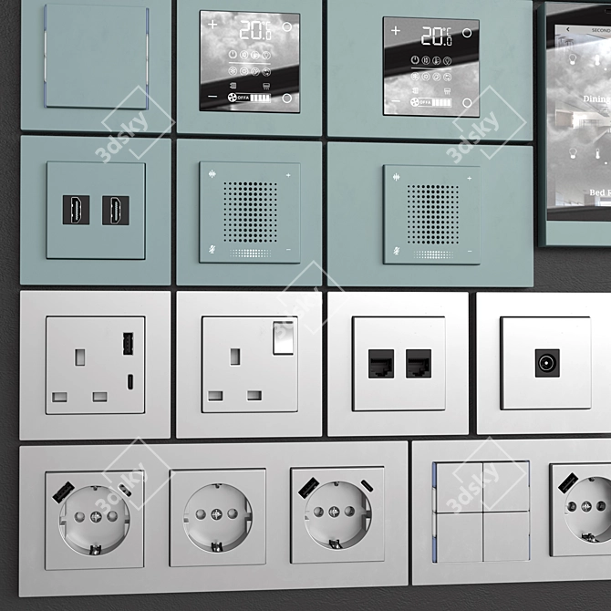 Ekinex 71 Series Customizable Socket 3D model image 3