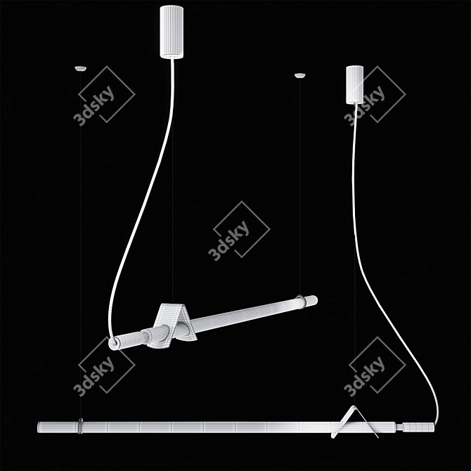 LED Tube Pendant Light 3D model image 14