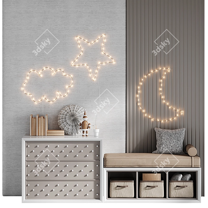 Kids Room Set with LED Lighting 3D model image 1