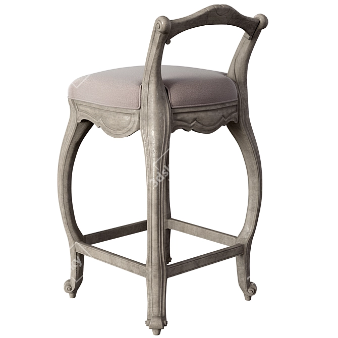 Luxurious Oak Astor Barstool 3D model image 3