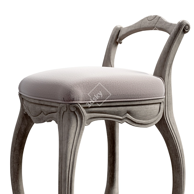 Luxurious Oak Astor Barstool 3D model image 6