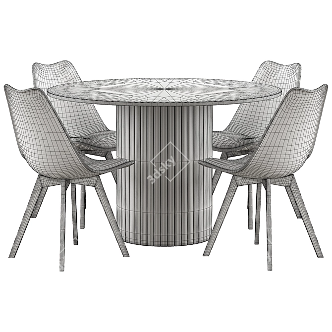 Hill Kitchen Table & Fran Chairs 3D model image 3