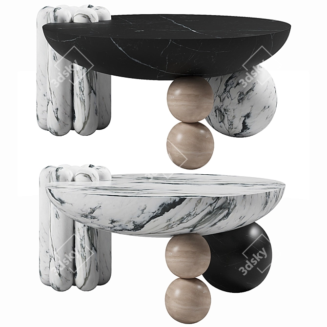 Artistic Marble Coffee Table by Bohinc 3D model image 1