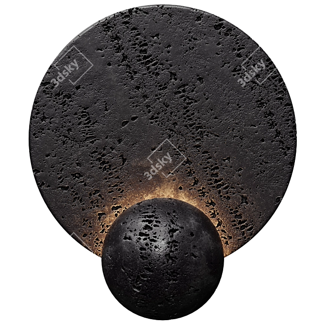 PHANUEL BLACK Stone Wall Sconce 3D model image 2