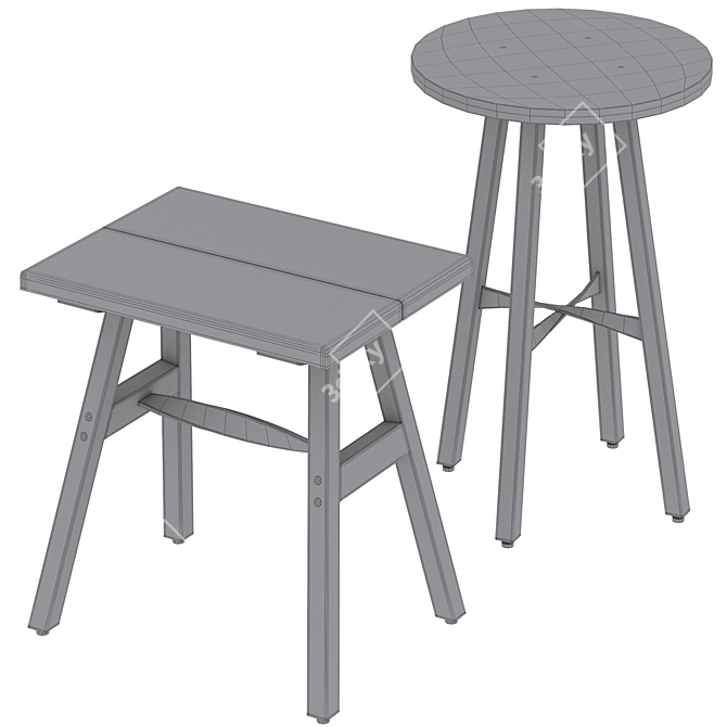 Modern Minimalist Tables Set by Tom Raffield 3D model image 5